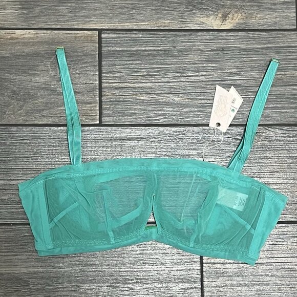 NWT We Are HAH X Free People Sheer Wired Bra 30-38B 30B 32B 34B 36B 38B Teal - Picture 2 of 10